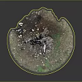 Natural Wooden Stump Ornament With Stone Pebbles And Green Grass On Circular Base