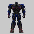 Detailed Futuristic Robot Character With Red Blue Armor And Mechanical Creature Design