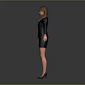 Professional Businesswoman In Black Blazer White Shirt And Black Skirt With Arms Outstretched