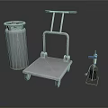 Industrial Gas Cylinder With Portable Metal Trolley And Small Tool Equipment