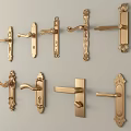 Golden Decorative Door Handles Collection With Various Vintage And Modern Styles
