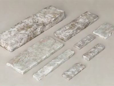 Natural Stone Garden Stepping Stones With Various Sizes And Textured Surfaces 3d model