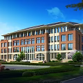 School Campus Buildings With Football Field Basketball Courts Lush Greenery And Surrounding Roads