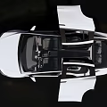 White Tesla Model X With Open Falcon Wing Doors On Dark Background