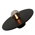 Stylish Table Lamps With Black Circular Base And Transparent Spherical Lit Shades
