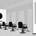 Modern Beauty Salon Interior Design With Black Styling Chairs White Walls And Mirrors