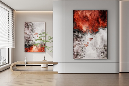 Abstract Painting Texture Painting High-end Art Hanging Painting Background Wall Hanging Painting 3d model