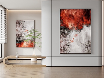 Abstract Painting Texture Painting High-end Art Hanging Painting Background Wall Hanging Painting 3d model