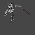 Game Movie Character 3D Model With White Black Gold Armor Long Sword And Crown Headpiece