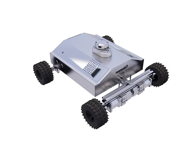 Smart Machine With Silver Body Black Wheels And Compact Mechanical Structure Design 3d model