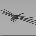Futuristic Aircraft Design with Multiple Long Rotors and Aerodynamic Fuselage Structure