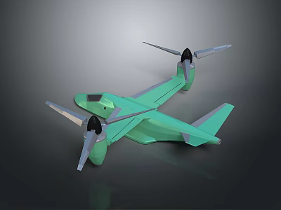 Green Modern Drone Model With Dual Propellers And Streamlined Body Design 3d model