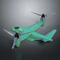 Green Modern Drone Model With Dual Propellers And Streamlined Body Design