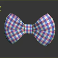 Stylish Pink And Blue Plaid Bow Tie Fashionable Clothing Accessory For Formal Outfits