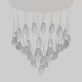 Stunning Modern Chandelier With Clear Crystal Petal Shaped Hanging Elements