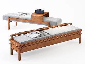 New Chinese Style Sofa Stool Bed End Stool 3d model