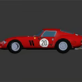 Red Classic Sports Car With Streamlined Design And Number 20 On Body