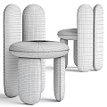 Modern Accent Chair with White Black Velvet Upholstery and Cylindrical Legs Design