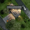 Modern Hillside Detached Villa Featuring Large Windows Terrace and Lush Green Surroundings