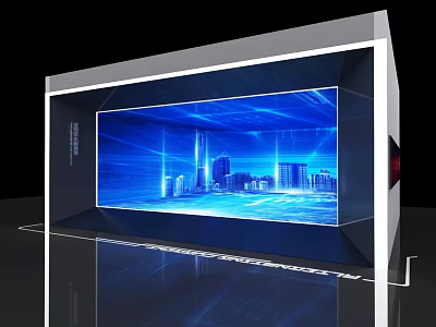 Commercial Display Equipment With Large Screen Blue Cityscape And Modern Design 3d model