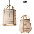 Nordic Rattan Chandelier 3d model