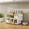 Modern kitchen seasonings bottle seasonings rack rack 3d model