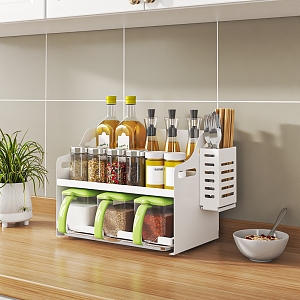 Modern kitchen seasonings bottle seasonings rack 3d model