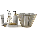 Bathroom Daily Washing Products With Hand Soap Towels And Skincare