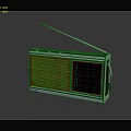 Retro Radio Speaker with Wooden Grille Silver Antenna Black Display and Control Buttons Design