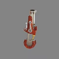 Red And White Mechanical Weapon With Clamp Structure And Metallic Design 3d model