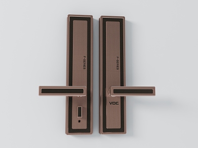 Modern Smart Door Lock Smart Door Lock Red Bronze 3d model