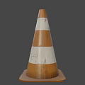 Conical Weapon Design With Brown And White Stripes And Base Structure 3d model
