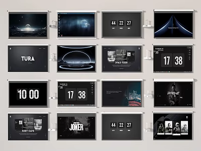 Projection Monitoring System Featuring Multiple Screens Displaying Various Real Time Visual Information 3d model