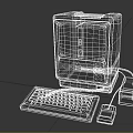 Vintage Computer With Monitor Keyboard Mouse And Floppy Disk Drive Showing Hello Text