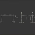 Sturdy Metal Laboratory Support Stands With Iron Bases And Adjustable Clamps