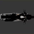 Black Cruiser Motorcycle With Modern Design And Golden Wheels Shiny Metallic Parts