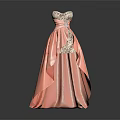 Elegant Strapless Sequined Evening Dress Pink with Asymmetrical High Low Skirt and Sparkling Bodice