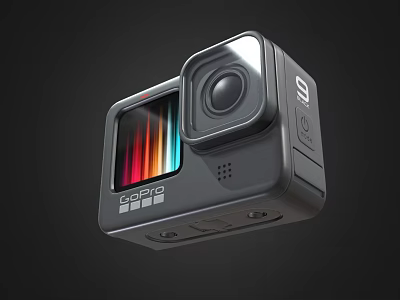 GoPro Action Camera Digital Device With Front Display Screen And High Quality Lens 3d model