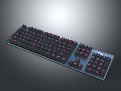 APEX Gaming Keyboard With Black Design And Pink Backlit Keys For Computer Gamers 3d model