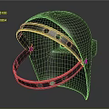 Black Protective Metal Helmet Like Equipment With Straps And Holes Design