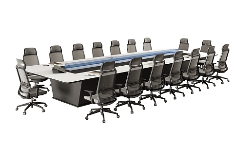 Modern Conference Table and Chair Combination Office Chair Conference Table 3d model