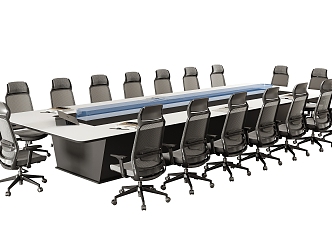 Modern Conference Table and Chair Combination Office Chair Conference Table 3d model