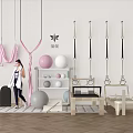 Indoor Fitness Equipment With Aerial Yoga Straps Yoga Balls Balance Beam And Parallel Bars
