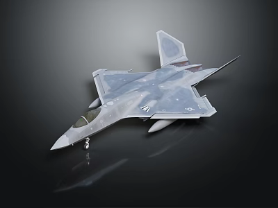 Advanced Modern Fighter Jet With Sleek Gray Exterior Aerodynamic Wings And Cockpit 3d model