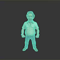 3D Animated Game Movie Character Male with Brown Hair Beard Light Shirt Blue Jeans Handcuffs
