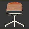 Modern Wooden Chair with Armrest Gray Seat and White Base Design