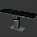 Modern Medical Surgical Table With Blue Padded Top And Stainless Steel Frame