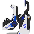 Futuristic VR Gaming Seat With Modern Design Blue White Color And Comfortable Features