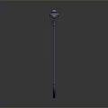 Modern Outdoor Street Light With Metal Pole And Glass Shade Design