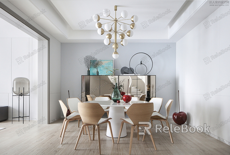 Modern Dining Table and Chair Combination Table and Chair Combination model